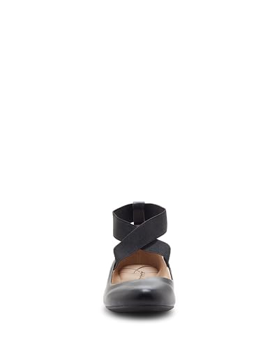 Mandayss Women's Pull-On Criss-Cross Ankle Ballet Flats Shoes