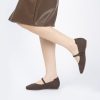 Mary Jane Flat Shoes for Women with Arch Support and Concealed Low Wedge Heel, Comfortable Women Square Toe Ballet Flats Knit