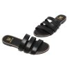 Women's Flat Sandals Dressy Open Toe Round Toe Slide Sandals Comfortable Casual Beach Slip on Slippers for Summer