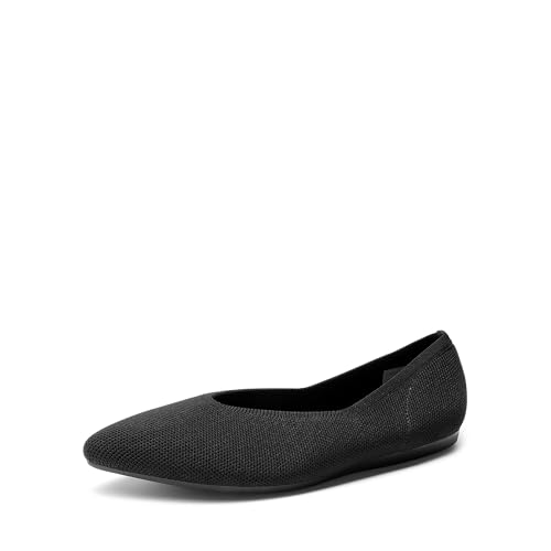 Pointed Toe Flats for Women, Comfortable Dressy Knit Ballet Flats with Arch Support, Women's Dress Shoes for Work Office
