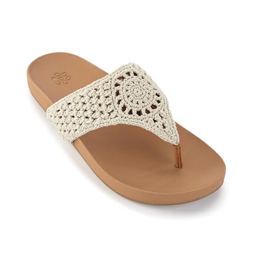 Everly Slide Sandal - Women's Flat Fashion Slides with Soft Cushion Sole - Beach Slip On Sandals For Everyday