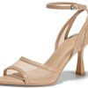 Womens Mesh Kitten Heels Sandals Pointed Open Toe Ankle Buckle Strap Summer Dress Shoes