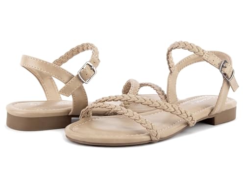 Women’s Flat Sandals Slip On Summer Gladiator Open Toe Braided Slingback Shoes