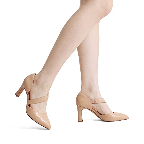 Women's High Heels Pumps Dress Closed Pointed Toe Comfortable D'Orsay Pumps Shoes for Work Office Wedding Dancing