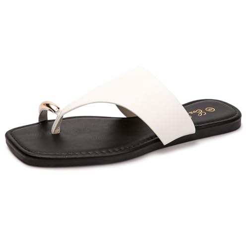 Women's Slide Sandals Ring Toe Flat Sandals Slip On Sandals Open Toe Flip Flop Thong Sandals Casual Summer Beach Sandals