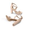 Womens Chunky Heels 4 inch High Multi Strap Soft Comfort Block Heeled Sandals for Prom Dancing Wedding
