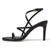 Strappy Heels for Womens Heeled Sandals Round Open Toe Slingback Stiletto Ankle Strap High Heels Dressy Comfortable Formal Shoes