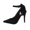 Women's Pointed Toe High Heels Ankle Strap D'Orsay Pumps Shoes Bow Wedding Bowtie Back Dress Sandals
