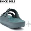 Women and Men Wide Width Recovery Sandals Plantar Fasciitis Arch Support Orthotic Slides Adjustable Double Buckle Thick Sole