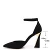 Womens Pumps Point Closed Toe Heels Buckle Ankle Strap D'Orsay Heeled Sandals