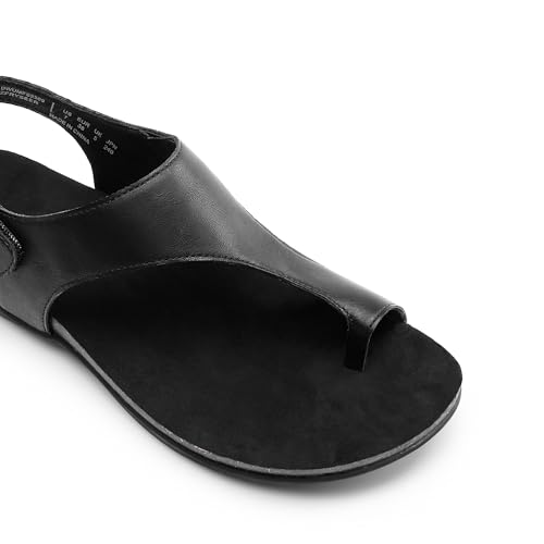 Women's Comfortable Cork Footbed Arch Support Sandals Casual to Dressy Thong Walking Flat Sandals for Summer