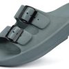 Women and Men Wide Width Recovery Sandals Plantar Fasciitis Arch Support Orthotic Slides Adjustable Double Buckle Thick Sole