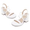 Women Chunky Platform Heels: 3.9 Inch High Heel Prom, Wedding, Party, Square Open Toe Heeled Sandals, Strappy Comfortable Sexy