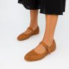 Weston Women’s Hand Woven Dressy Ballet Flats – Faux Leather Mary Jane with Adjustable Strap & Memory Foam