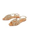 Women's Metallic Braided Slingback Sandals Casual Strappy Sandals