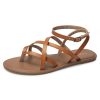 Women's Summer Strappy Flat Sandals, Adjustable Casual Fisherman Sandal with Open Toe Slingback Gladiator Sandals