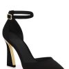 Womens Pumps Point Closed Toe Heels Buckle Ankle Strap D'Orsay Heeled Sandals