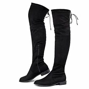 Women's Over Knee High Boots Warm Winter Long Boot with Side Zipper Back Lace Fashion Thigh High Boots