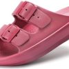Women and Men Wide Width Recovery Sandals Plantar Fasciitis Arch Support Orthotic Slides Adjustable Double Buckle Thick Sole