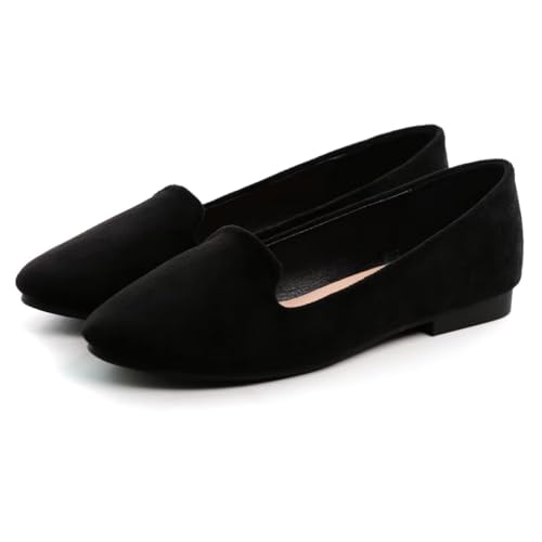 Women Cute Slip-On Ballet Shoes Soft Solid Classic Pointed Toe Flats