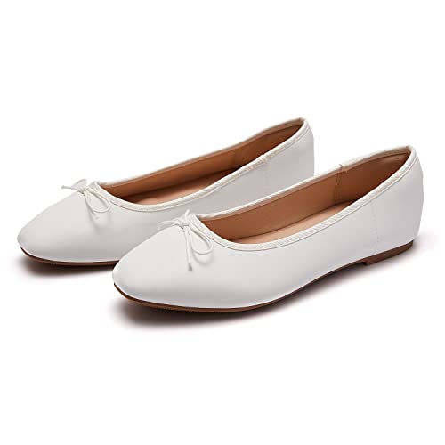 Women's Round Toe Ballet Flats Comfortable Bow Dressy Flats Shoes for Women