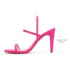 Women's Strappy High Heeled Sandals Open Toe Ankle Strap heels Comfy Weddings Shoes