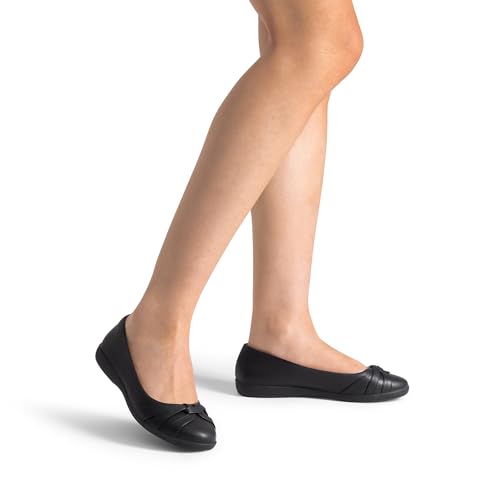 Women’s Ballet Flats, Comfortable Round Toe Slip on Dressy Work Office Shoes with Arch Support
