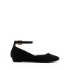 Women's Dress Flats Ballet Low Wedge Round Toe Ankle Strap Comfortable Casual Flats Shoes