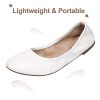 Women's Ballet Flats Round Toe Slip On Flats Shoes Casual Dress Shoes Foldable Portable Travel Ballet Flat