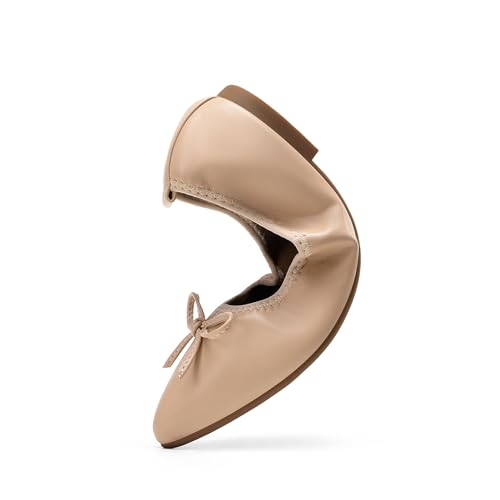 Women's Foldable Flats Shoes Pointed Toe Ballet Flats Bowknot Comfort Slip on Dress Shoes