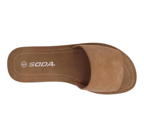 Shoes Efron-S Women Flip Flops Basic Plain Slippers Slip On Sandals Slides Casual Peep Toe Beach