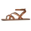 Women's Summer Strappy Flat Sandals, Adjustable Casual Fisherman Sandal with Open Toe Slingback Gladiator Sandals