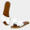 Women's Bow Knot Slides Open Toe Flat Sandals Summer Slip On Slippers