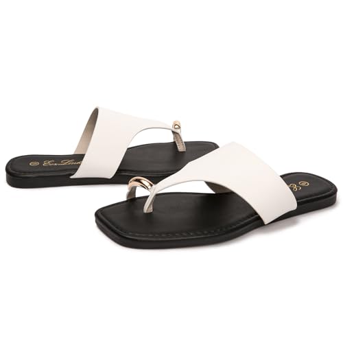 Women's Slide Sandals Ring Toe Flat Sandals Slip On Sandals Open Toe Flip Flop Thong Sandals Casual Summer Beach Sandals