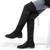 Women's Over Knee High Boots Warm Winter Long Boot with Side Zipper Back Lace Fashion Thigh High Boots
