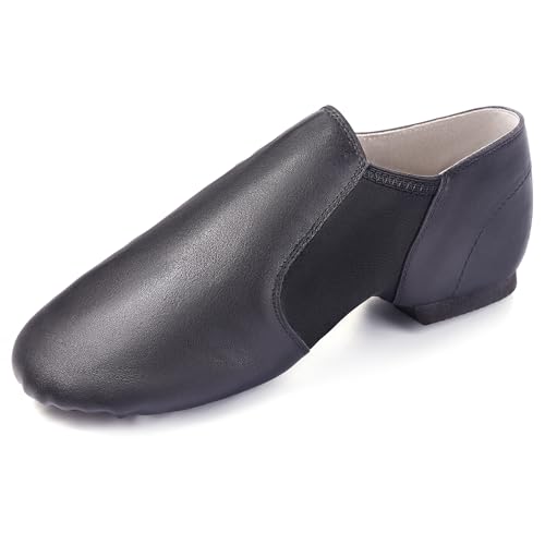 Unisex Jazz Shoe Leather Upper Women and Men's Slip-on Dance Shoes