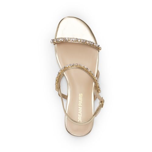 Women's Rhinestone Sandals Open Toe Casual Dressy Sparkly Comfortable Flat Summer Shoes