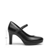 Women's Pumps Close Toe Classic High Heels Round Toe Comfortable Low Platform Mary Jane Dress Shoes