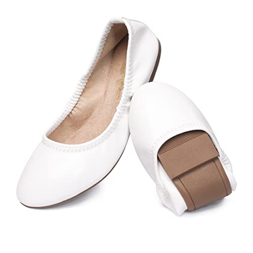 Women's Ballet Flats Round Toe Slip On Flats Shoes Casual Dress Shoes Foldable Portable Travel Ballet Flat