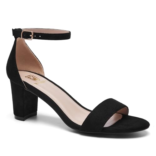 Women Open Toe Low Chunky Short Heels Ankle Strap Block Heel Sandals Party Dress Wedding Pump Shoes