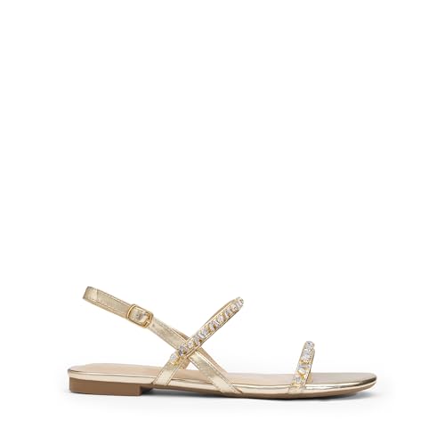 Women's Rhinestone Sandals Open Toe Casual Dressy Sparkly Comfortable Flat Summer Shoes