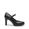 Women's Pumps Close Toe Classic High Heels Round Toe Comfortable Low Platform Mary Jane Dress Shoes