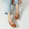 Mary Jane Shoes Women Square Toe Flats for Women Dressy Ballet Flat Mary Jane Flats with Buckle Strap Comfortable Slip On Casual