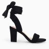 Womens Strappy High Heels Chunky Heeled Sandals Bow Tie Lace Up Open Toe Pumps Dress Wedding Comfortable Shoes