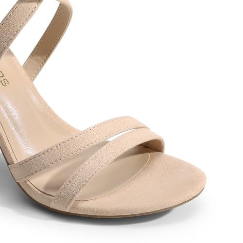 Womens Chunky Heels 4 inch High Multi Strap Soft Comfort Block Heeled Sandals for Prom Dancing Wedding