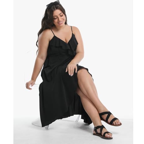 Wide Width Elastic Flat Sandals Open Toe Women Sandals Dressy Work Sandals