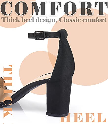 Heels for Women Open Toe Ankle Strap Chunky Heel Sandals 2.75 Inch