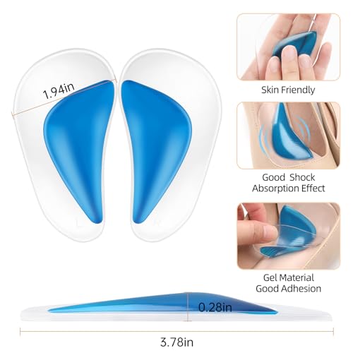 Arch Support Inserts, Gel Arch Support Cushions for Flat Feet Plantar Fasciitis, Shoe Insoles for Pain Relief - Woman & Man,