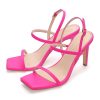 Women's Strappy High Heeled Sandals Open Toe Ankle Strap heels Comfy Weddings Shoes