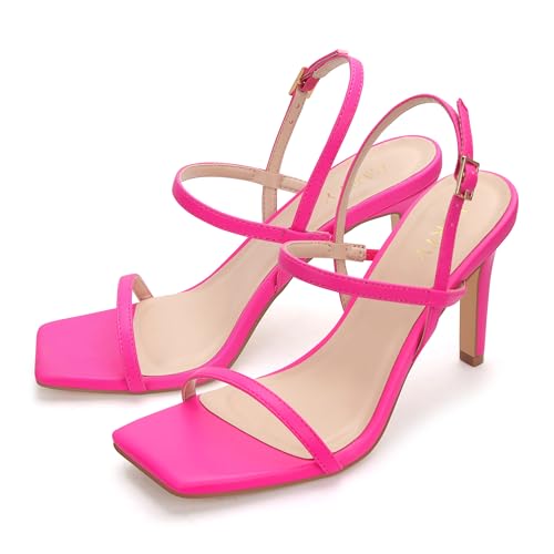 Women's Strappy High Heeled Sandals Open Toe Ankle Strap heels Comfy Weddings Shoes